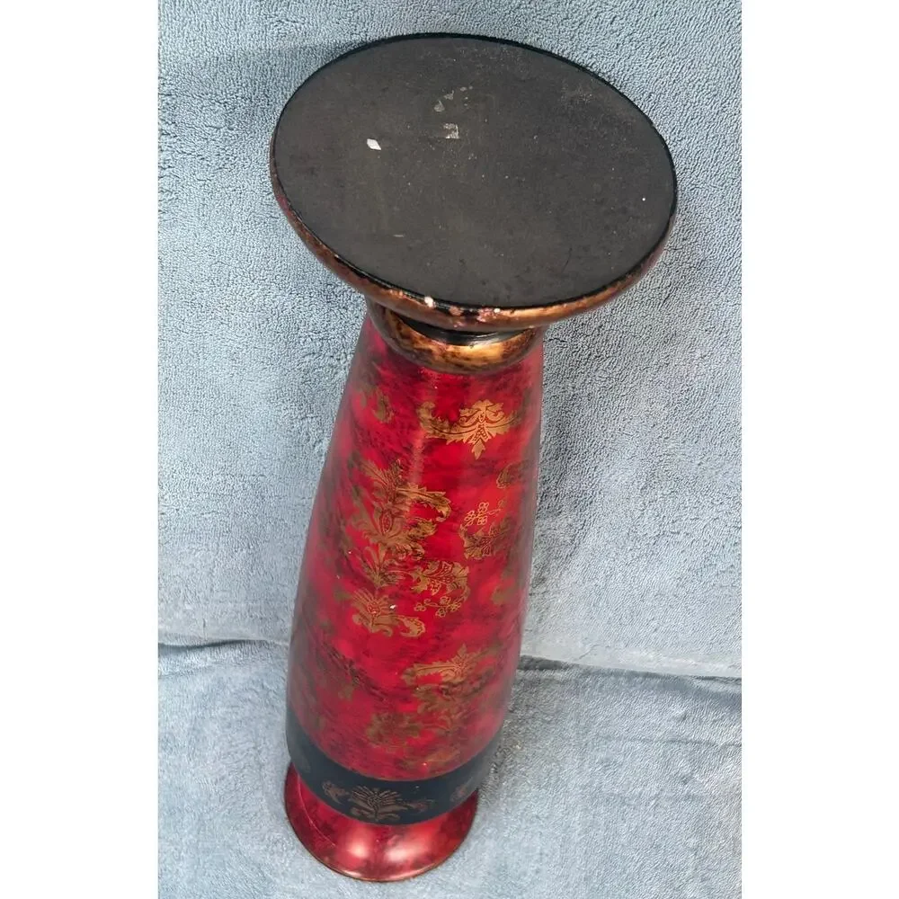 Large Ceramic Candleholder Ornate Decorative Pillar Base Vintage
